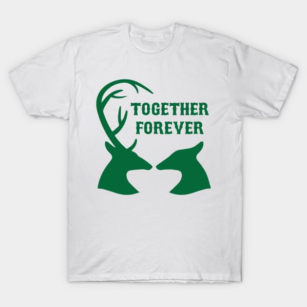 Together Forever - Deer T-Shirt by AmazingArtMandi